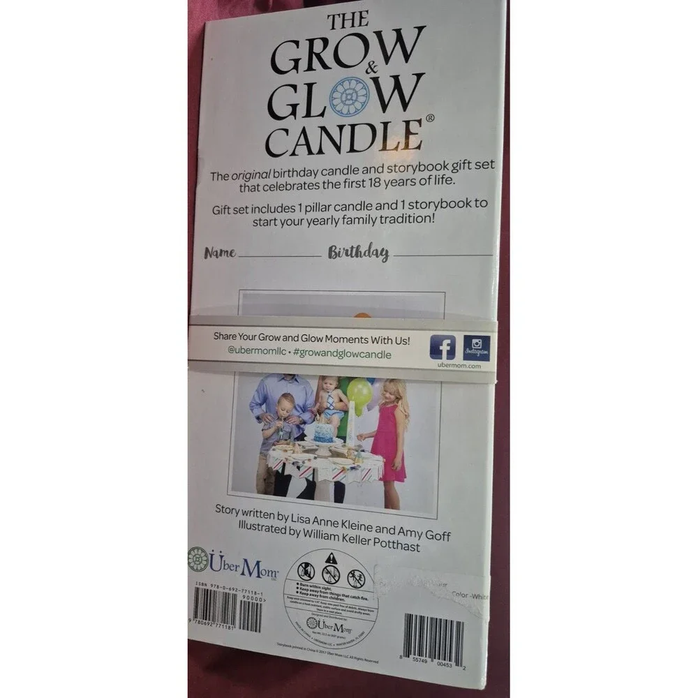 Uber Mom Grow & Glow Birthday Candle Gift Set Candle Storybook Gift Set Shower
